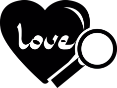 Love Search Contour Svg Vector, Free Vectors File